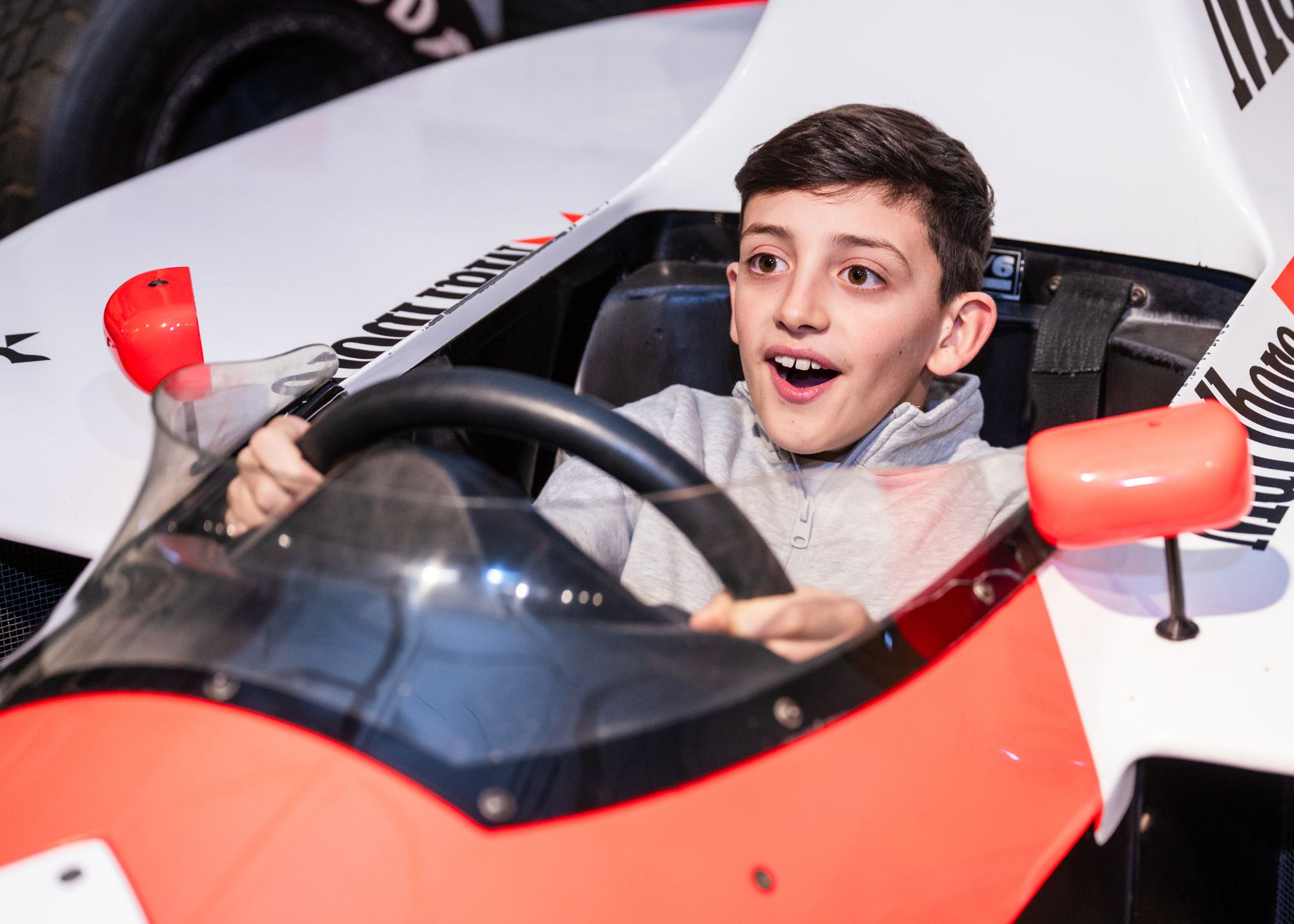Brooklands Museum Boy in Racing Car Jackson Shed