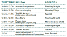 Relived Sunday Timetable 2026