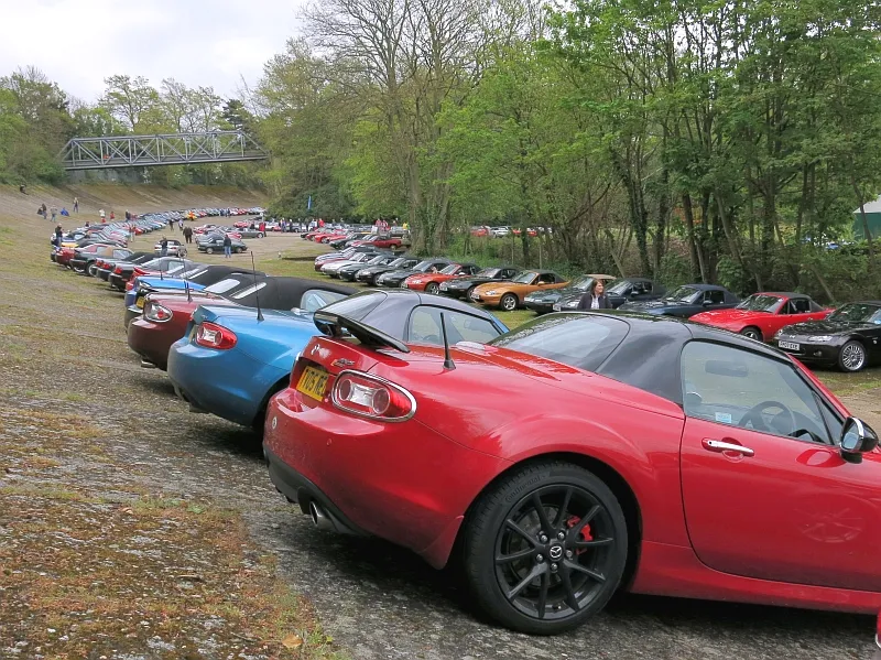 MX5 On The Members Banking At Brooklands Museum Surrey