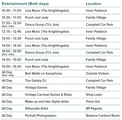 Relived Entertainment Timetable 2026