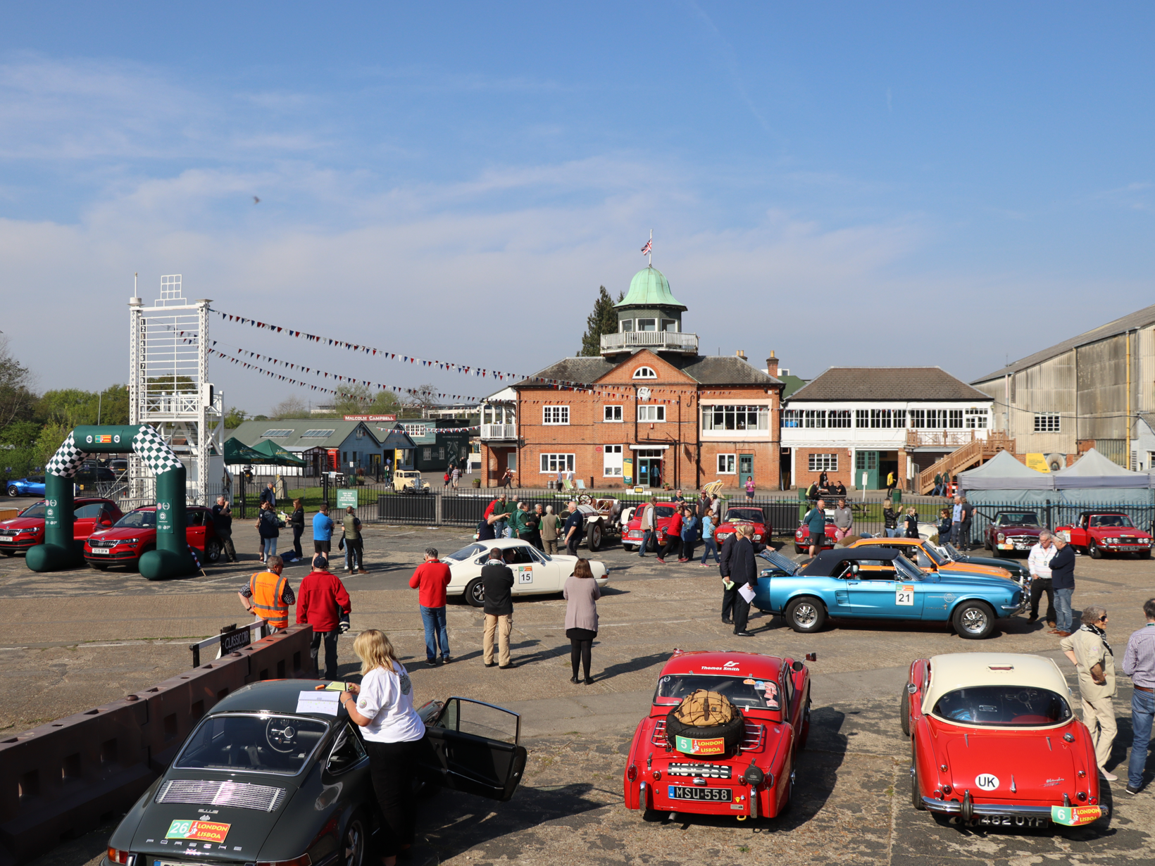 Paddock Area Rally Car / Motorcycle Club Meets and Rallies at Brooklands Museum