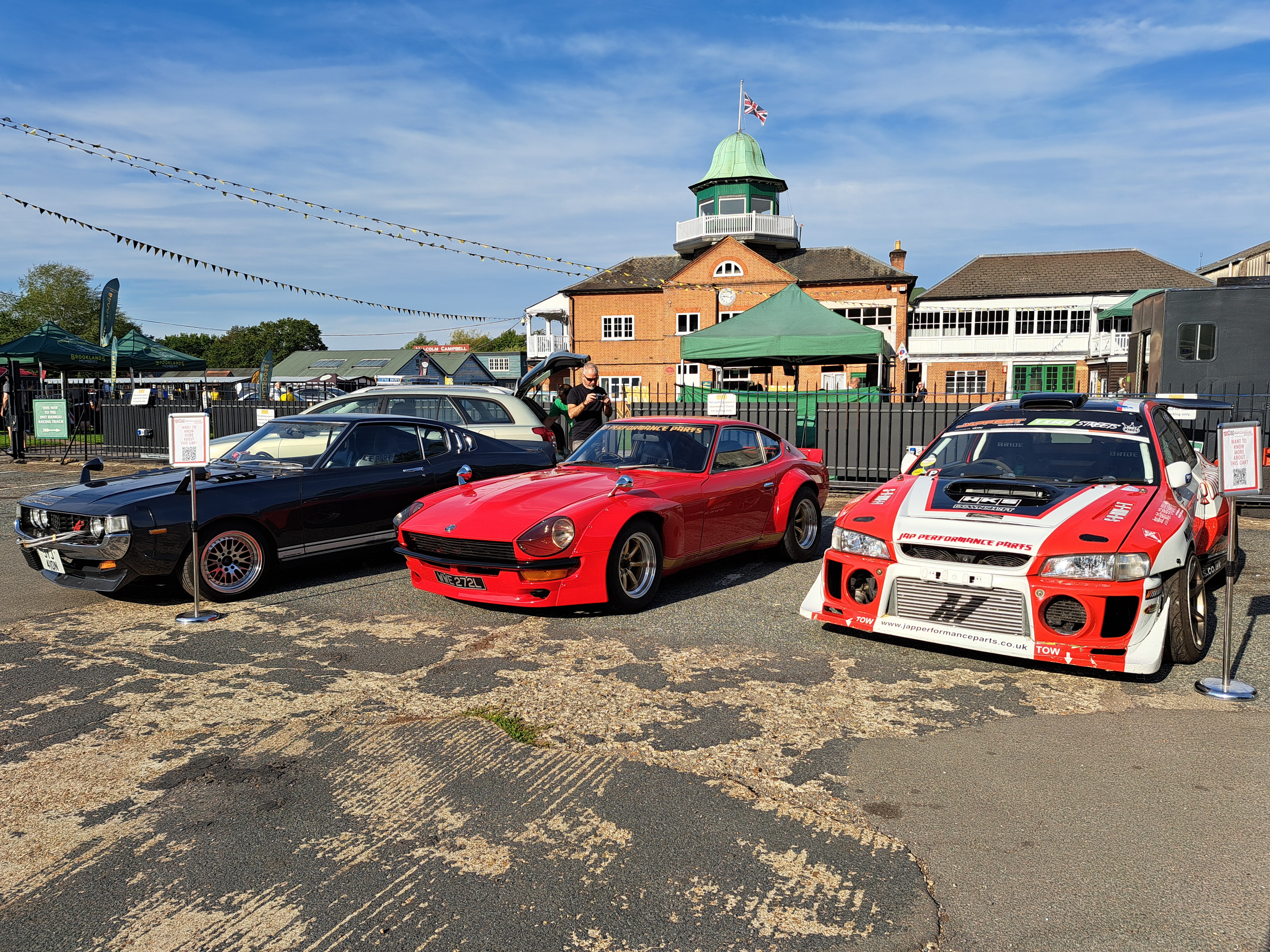 Jap Performance Parts trio of cars in Outer Paddock Brooklands Museum Surrey